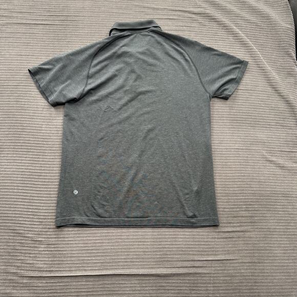 Lululemon Polo Shirt Mens Large Gray Movement Is Medicine Golf Activewear - Picture 2 of 9
